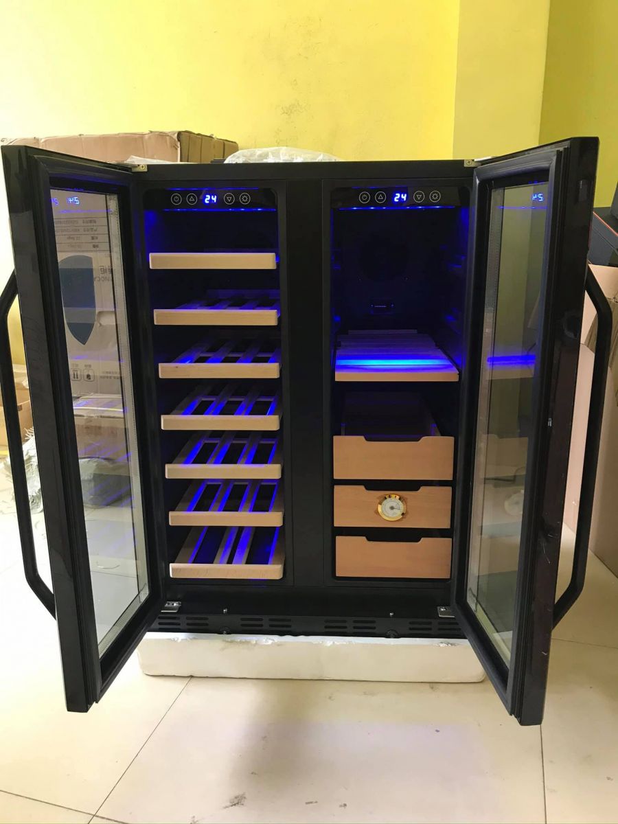 Tủ bảo quản rượu vang kết hợp cigar 2 trong 1 vinocave